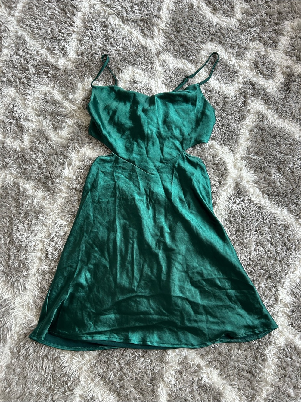 Emerald Green Spaghetti Strap Mini Dress